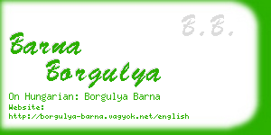 barna borgulya business card